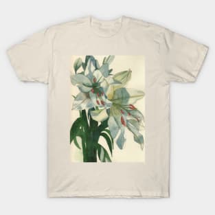 White lilies watercolour painting T-Shirt